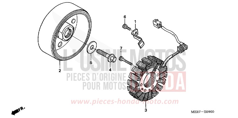 GENERATOR (CBF600S6/SA6/N6/NA6) for CBF600S ABS EMERGENCY RED METALLIC (R311) from 2006